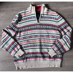 Nautica Vintage 90's Nordic Men's Sweater Size XL-‎ 1/4 Zip